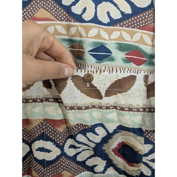 Lot 2 Chaps Ralph Lauren Men's Sz L Southwestern Hawaiian Short Sleeve Shirt VTG - Picture 14 of 16